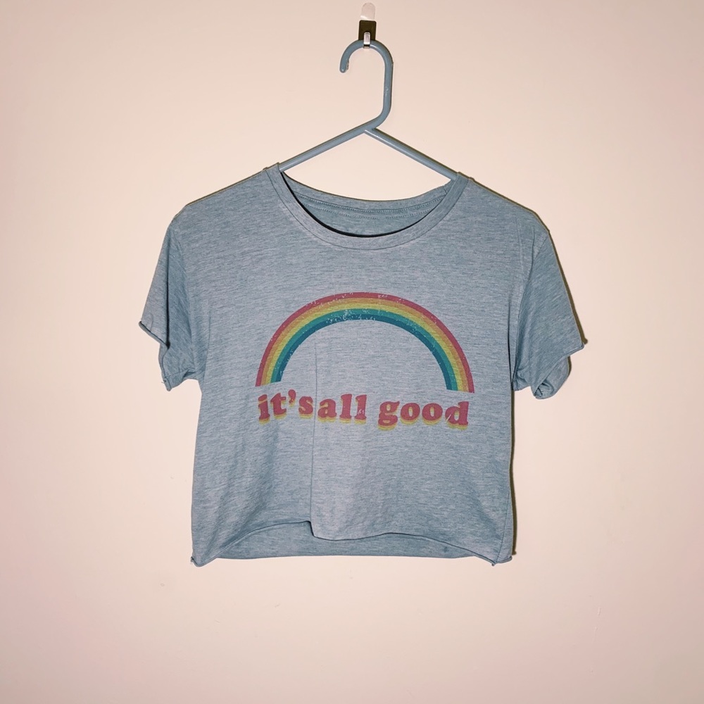 “It’s all good” graphic crop top